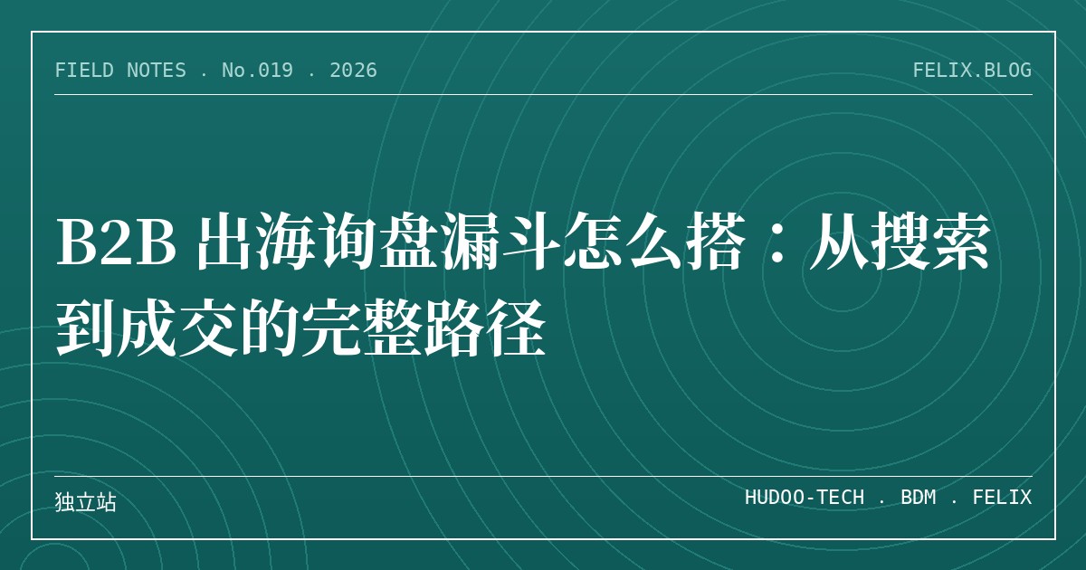 B2B 出海询盘漏斗怎么搭：从搜索到成交的完整路径