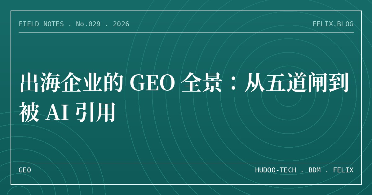 出海企业的 GEO 全景：从五道闸到被 AI 引用